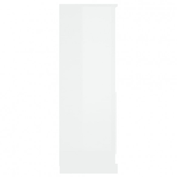 Buffet haut blanc brillant 60x35,5x103,5 cm bois d'ingénierie