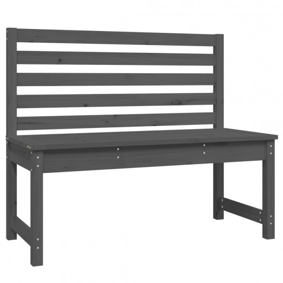 Banc de jardin gris 109 cm bois massif de pin