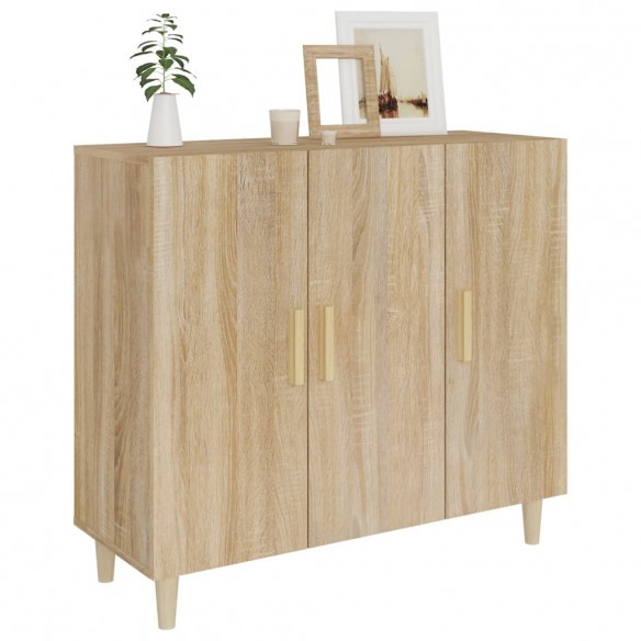 Buffet chêne sonoma 90x34x80 cm bois d'ingénierie