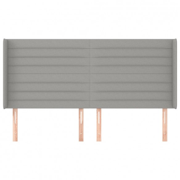 Tête de lit avec oreilles Gris clair 203x16x118/128 cm Tissu