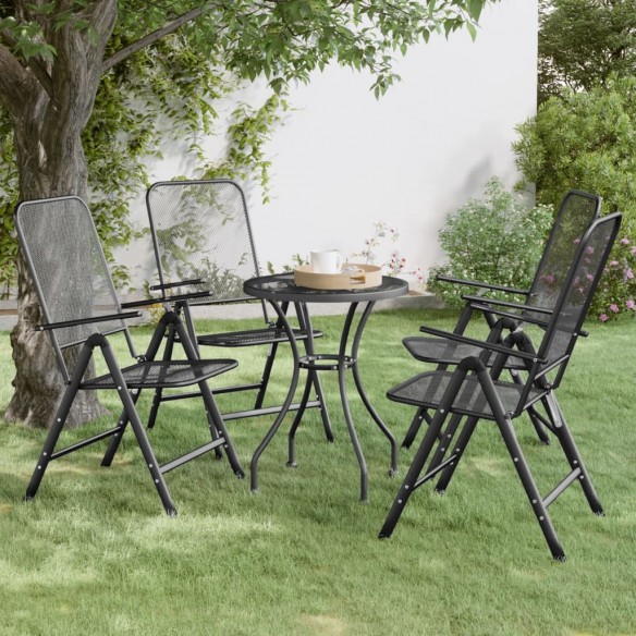 Chaises pliables de jardin 4 pcs Maille métallique Anthracite