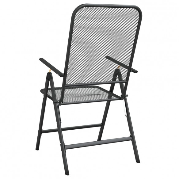 Chaises pliables de jardin 4 pcs Maille métallique Anthracite