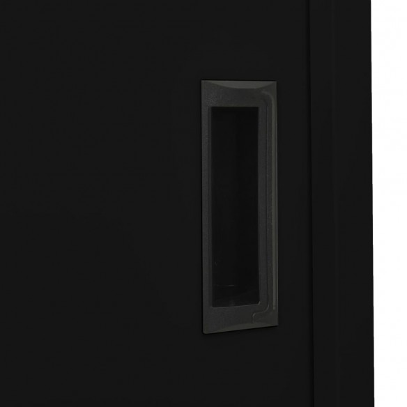 Armoire de bureau avec porte coulissante Noir 90x40x180cm Acier