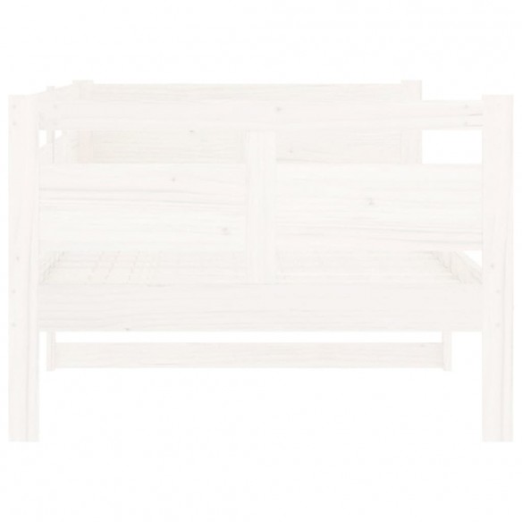 Lit de jour blanc bois de pin massif 90x200 cm