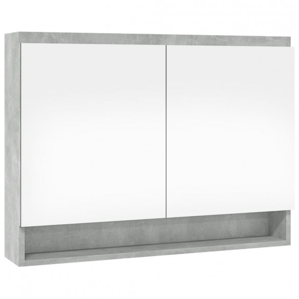 Armoire à miroir de salle de bain 80x15x60 cm MDF Gris béton