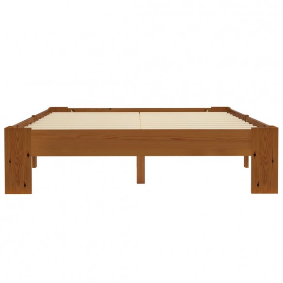 Cadre de lit Marron clair Bois de pin massif 120 x 200 cm