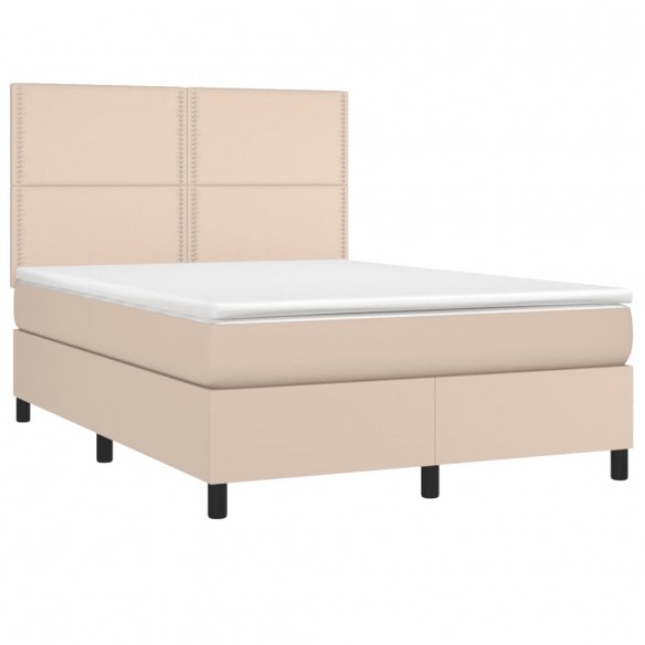 Cadre de lit avec matelas LED Cappuccino 140x200 cm