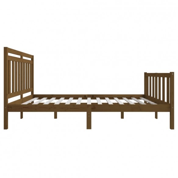 Cadre de lit Marron miel Bois massif 120x190 cm Petit Double