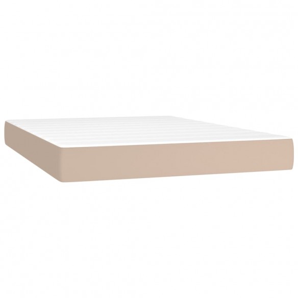 Cadre de lit avec matelas LED Cappuccino 140x200 cm