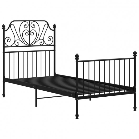 Cadre de lit Noir Métal 100x200 cm
