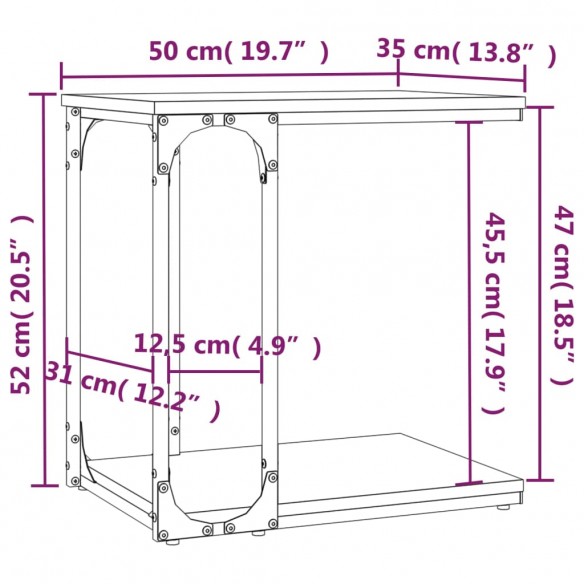 Table d'appoint Chêne sonoma 50x35x52 cm Bois d'ingénierie