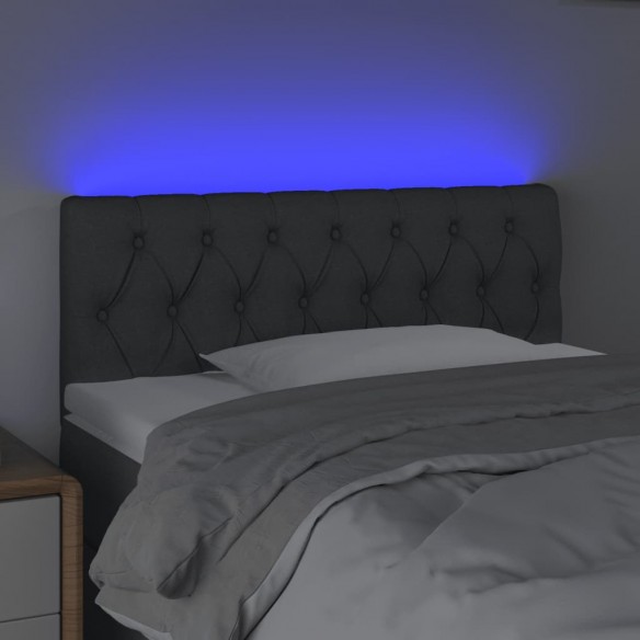 Tête de lit à LED Gris foncé 90x7x78/88 cm Tissu