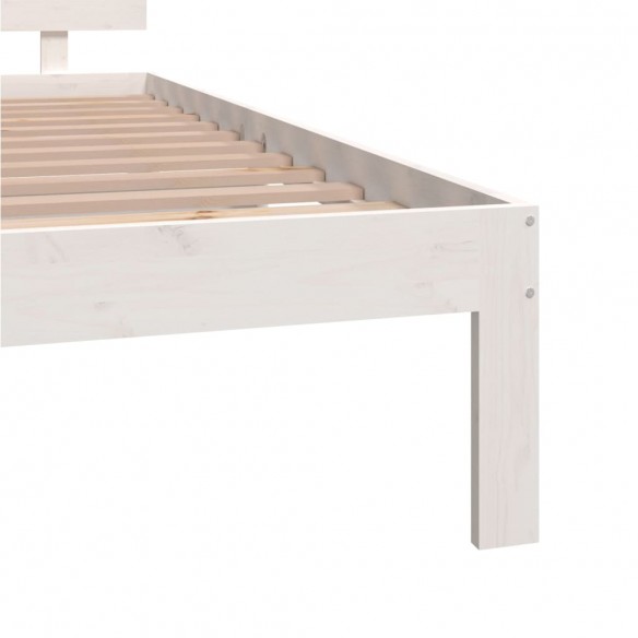 Cadre de lit Blanc Bois massif 135x190 cm Double