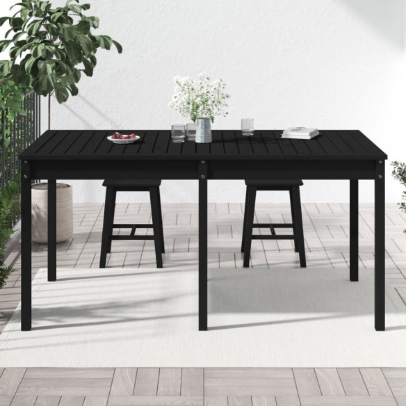 Table de jardin noir 159,5x82,5x76 cm bois massif de pin