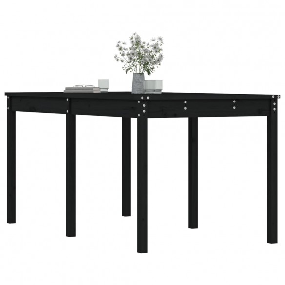 Table de jardin noir 159,5x82,5x76 cm bois massif de pin