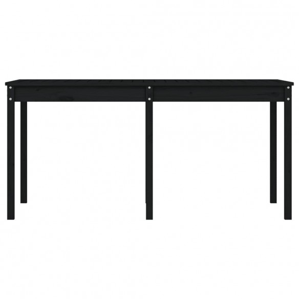 Table de jardin noir 159,5x82,5x76 cm bois massif de pin