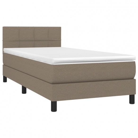 Cadre de lit avec matelas Taupe 80x200 cm Tissu