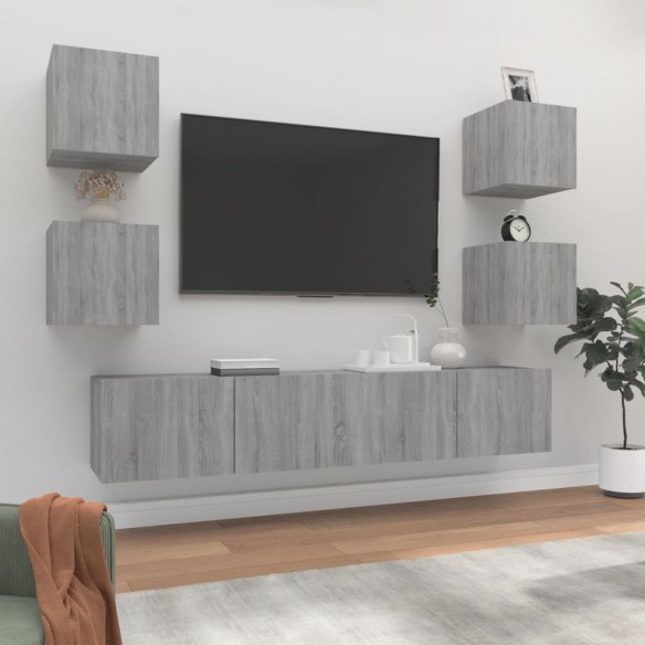 Ensemble de meubles TV 6 pcs Sonoma gris Bois d'ingénierie