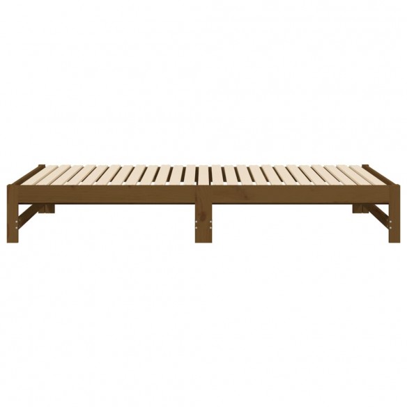 Lit coulissant Marron miel 2x(90x200) cm Bois de pin solide