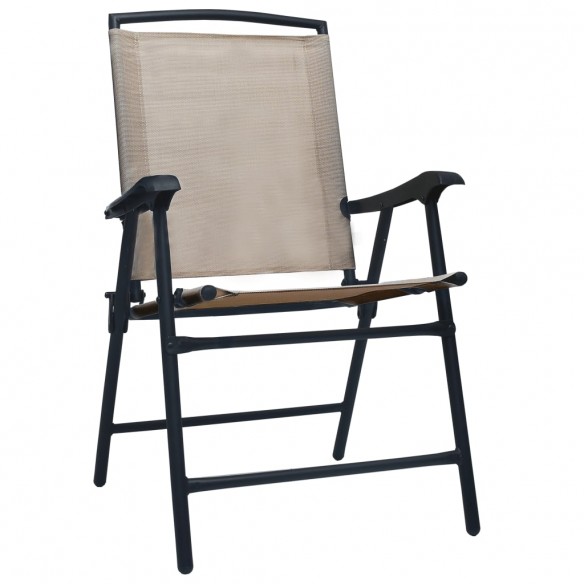 Chaises de jardin pliables 2 pcs Textilène Taupe