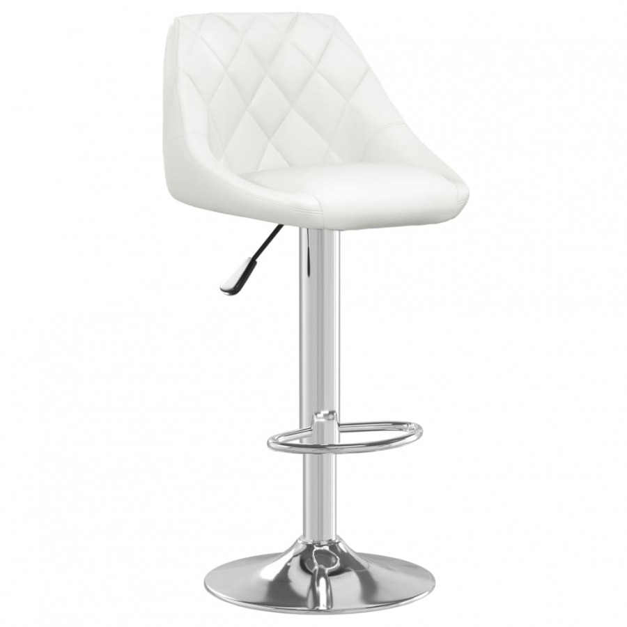 Tabourets de bar lot de 2 blanc similicuir