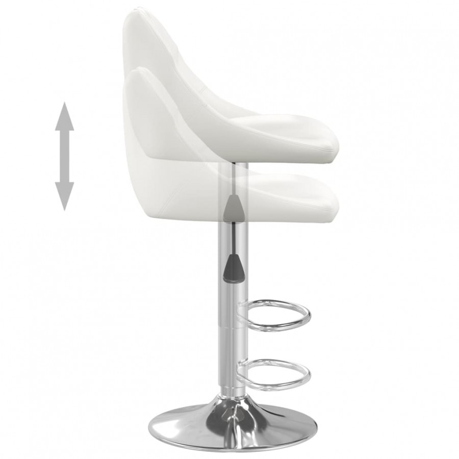 Tabourets de bar lot de 2 blanc similicuir