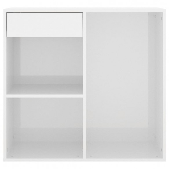 Armoire cosmétique Blanc brillant 80x40x75 cm Bois d'ingénierie