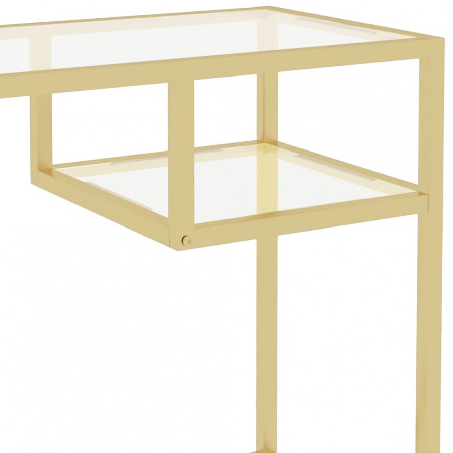 Bureau d'ordinateur Transparent 100x36x74 cm Verre trempé