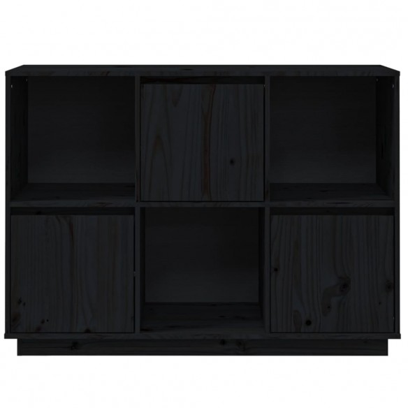 Buffet Noir 110,5x35x80 cm Bois massif de pin