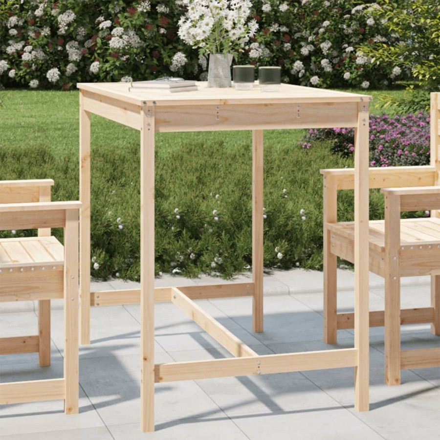 Table de jardin 121x82,5x110 cm bois massif de pin