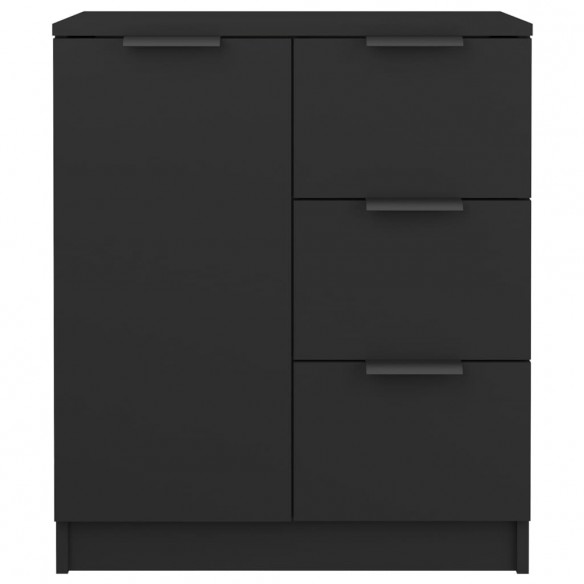 Buffet noir 60x30x70 cm bois d'ingénierie