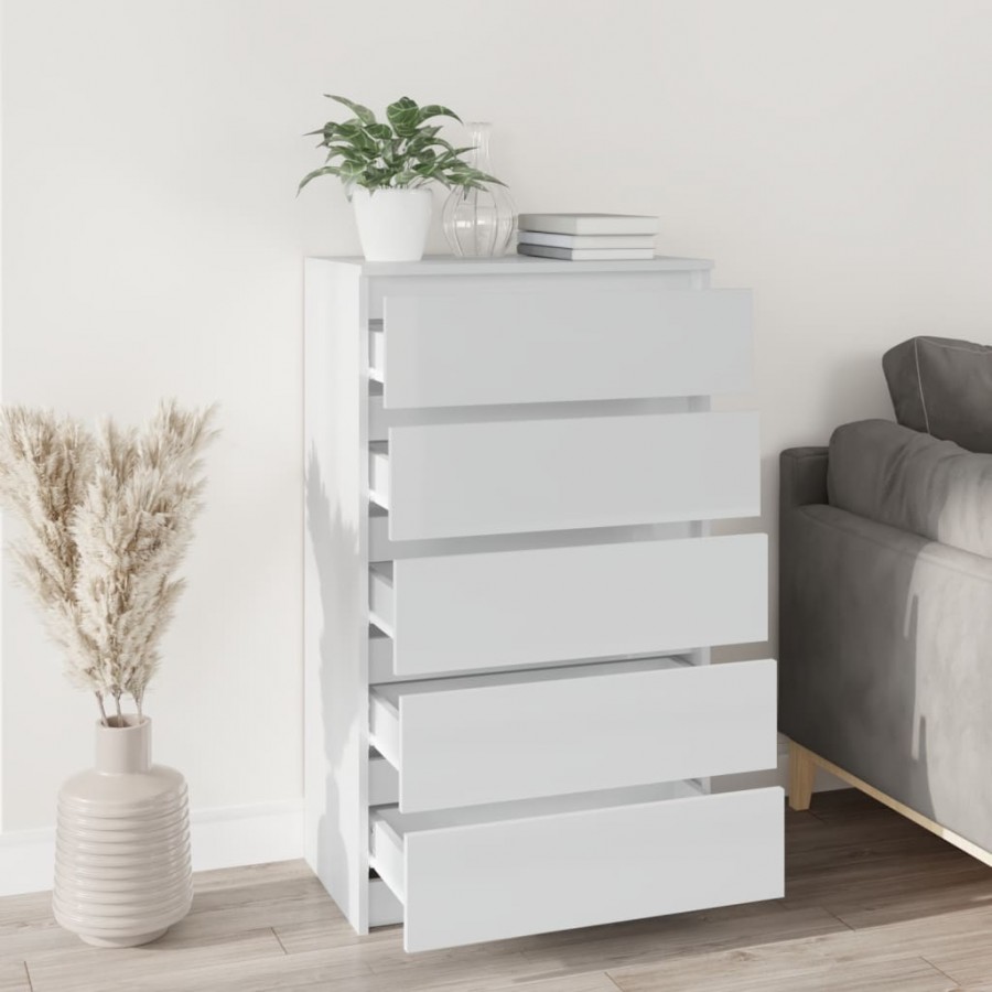 Commode Blanc brillant 60x36x103 cm 