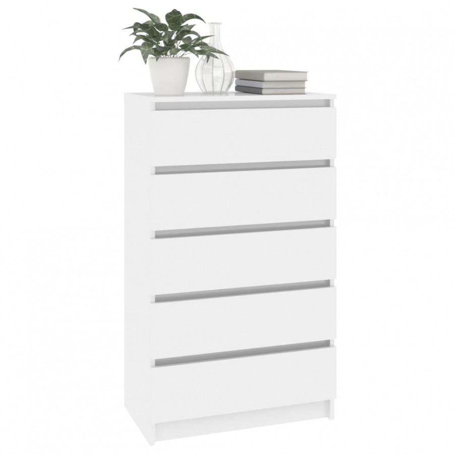Commode Blanc brillant 60x36x103 cm 