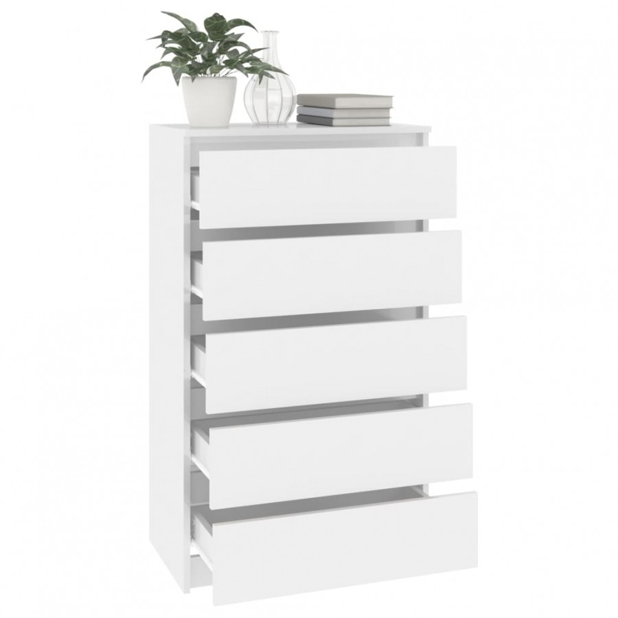 Commode Blanc brillant 60x36x103 cm 