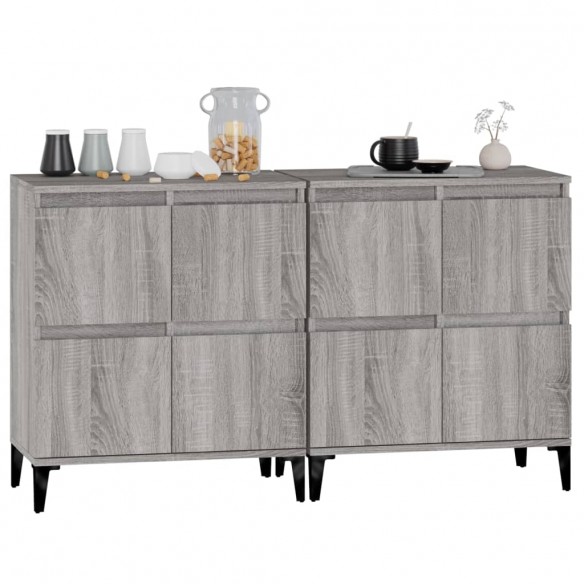 Buffets 2 pcs sonoma gris 60x35x70 cm bois d'ingénierie