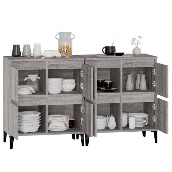 Buffets 2 pcs sonoma gris 60x35x70 cm bois d'ingénierie