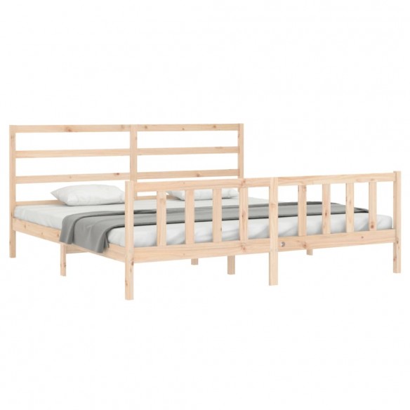 Cadre de lit avec tête de lit 180x200 cm bois massif