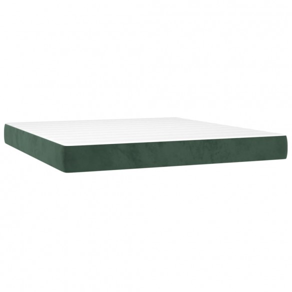 Matelas de lit à ressorts ensachés Vert foncé 180x200x20 cm