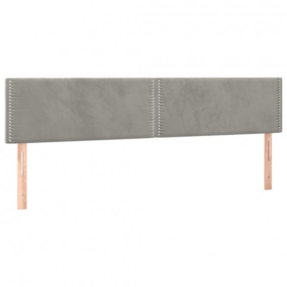 Têtes de lit 2 pcs Gris clair 80x5x78/88 cm Velours