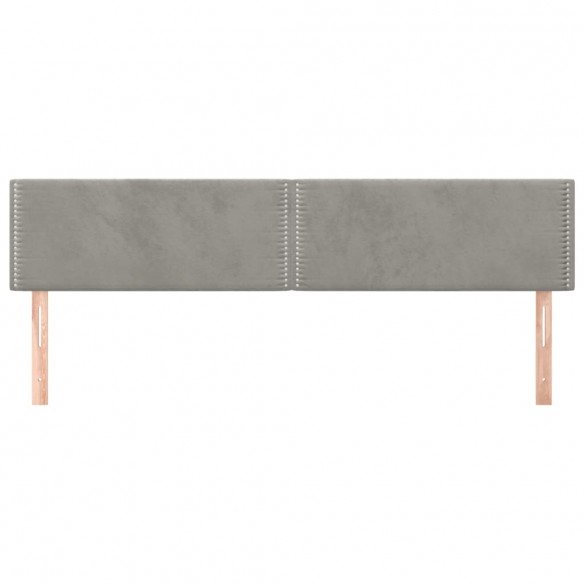 Têtes de lit 2 pcs Gris clair 80x5x78/88 cm Velours