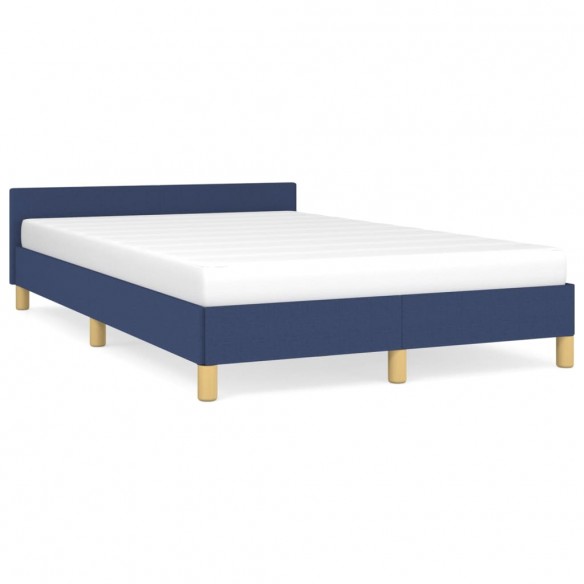 Cadre de lit avec tête de lit Bleu 120x200 cm Tissu