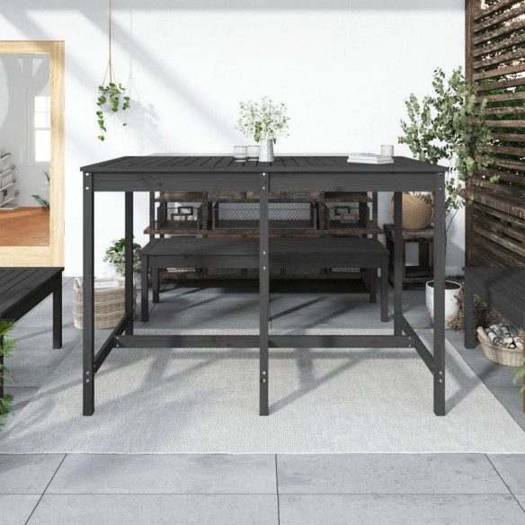 Table de jardin gris 159,5x82,5x110 cm bois massif de pin