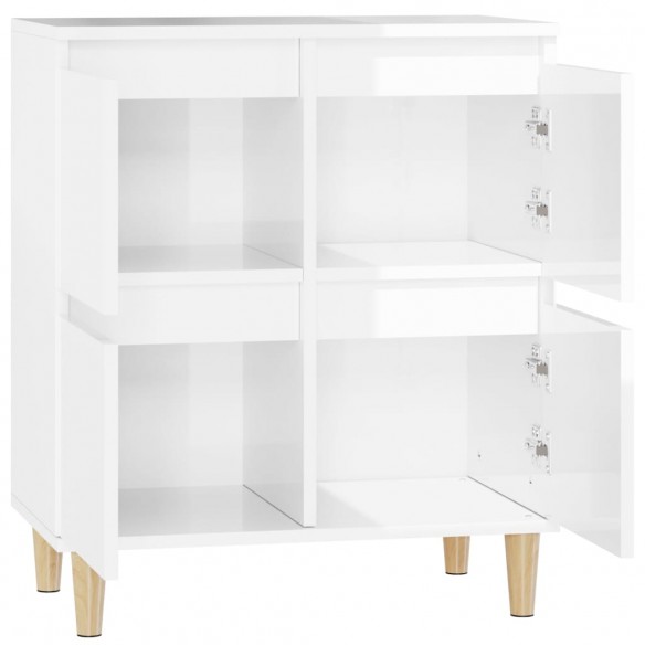 Buffet Blanc brillant 60x35x70 cm Bois d'ingénierie