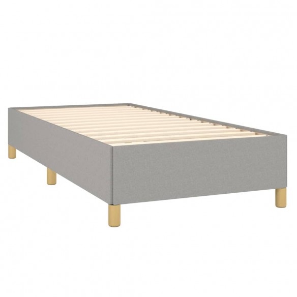 Sommier à lattes de lit avec matelas Gris clair 100x200cm Tissu