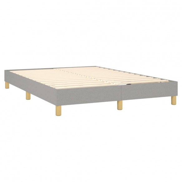 Sommier à lattes de lit avec matelas Gris clair 140x200cm Tissu