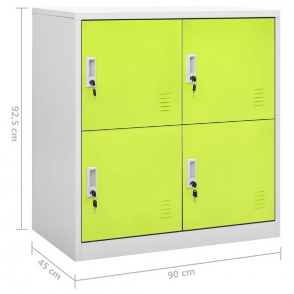 Armoires à casiers 2 pcs Gris clair et vert 90x45x92,5 cm Acier