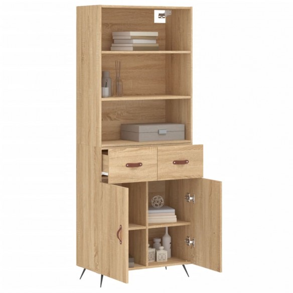 Buffet haut Chêne sonoma 69,5x34x180 cm Bois d'ingénierie