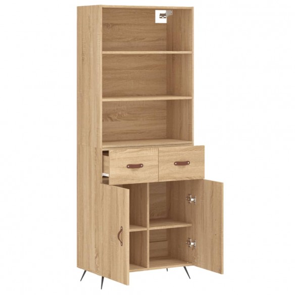 Buffet haut Chêne sonoma 69,5x34x180 cm Bois d'ingénierie