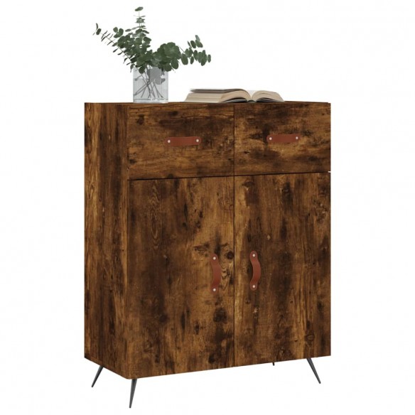 Buffet chêne fumé 69,5x34x90 cm bois d'ingénierie