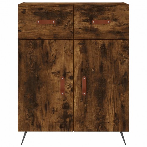 Buffet chêne fumé 69,5x34x90 cm bois d'ingénierie